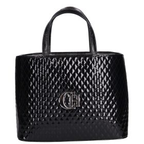 Chiara M 876 fekete lakk steppelt táska