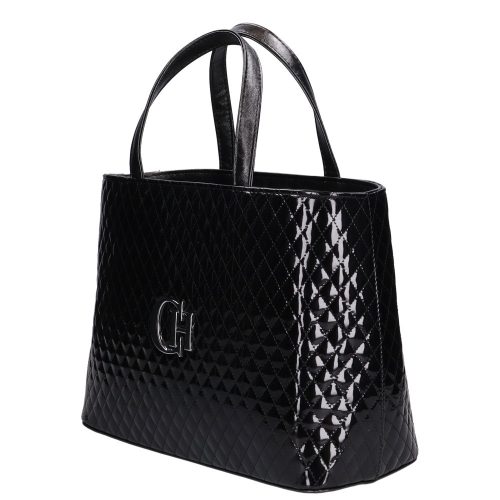 Chiara M 876 fekete lakk steppelt táska