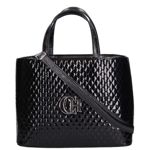 Chiara M 876 fekete lakk steppelt táska