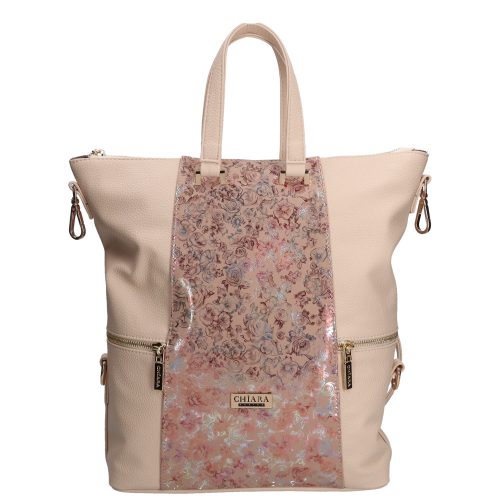 Chiara M 8008 bézs drapp virágos táska