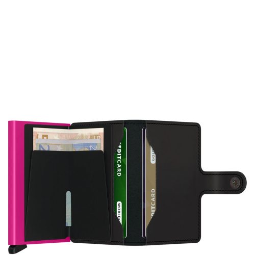 Secrid Miniwallet matte black fuchsia kártyatartó