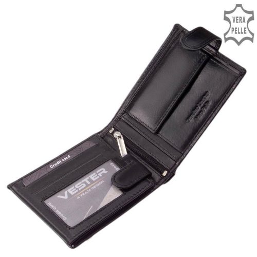 Vester VES08/T fekete bőr férfi pénztárca