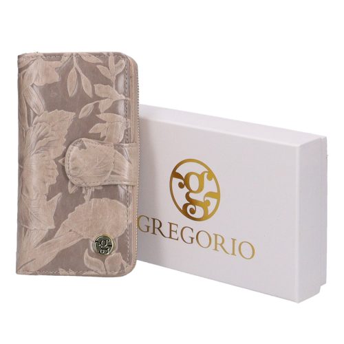 Gregorio HL116 bézs virágos női pénztárca