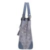 Olasz bőr 0115 kék ezüst virágos táska