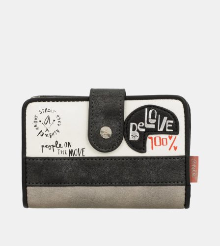 Anekke Peace & Love 38869-902 fekete fehér pénztárca