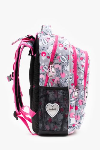 Budmil Balbea szürke cicás iskolatáska szett elsősöknek 2 részes