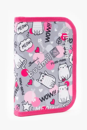 Budmil Balbea szürke cicás iskolatáska szett elsősöknek 2 részes