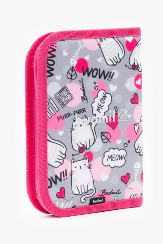 Budmil Balbea szürke cicás iskolatáska szett elsősöknek 2 részes