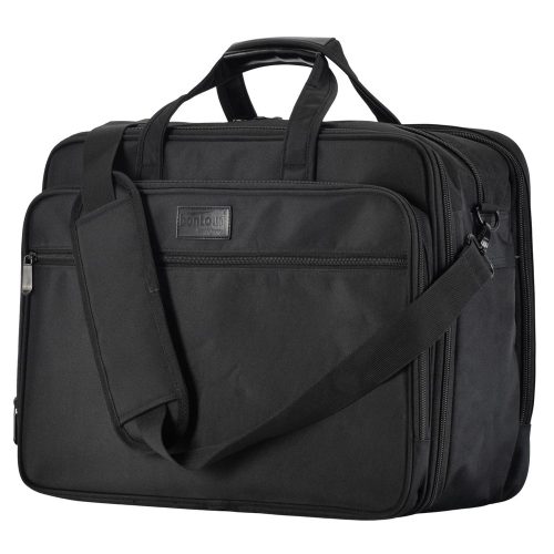 Bontour 2108 fekete bővíthető laptoptáska 17,3