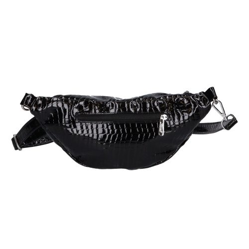 Karen 2406 fekete rostbőr női oldaltáska és övtáska