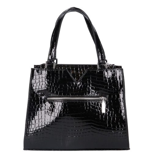 Chiara M 8029 fekete lakk rostbőr női kézitáska