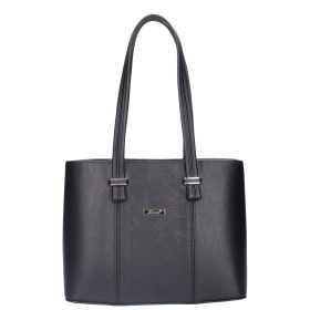 Karen 1432-2 fekete virágos rostbőr női válltáska