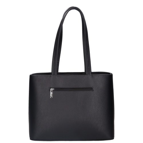 Karen 1432-2 fekete virágos rostbőr női válltáska