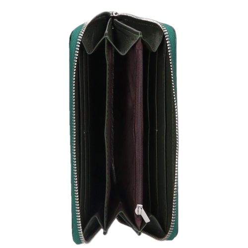 Alessando Paoli 65-28 zöld bőr cipzáras pénztárca