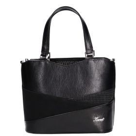 Karen D 565 fekete fonott rostbőr női kézitáska