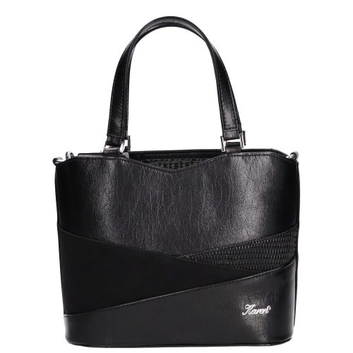 Karen D 565 fekete fonott rostbőr női kézitáska