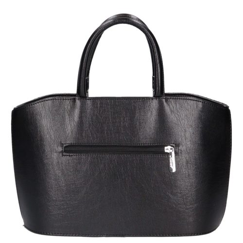 Karen 9079 bis fekete lakk fonott rostbőr női kézitáska