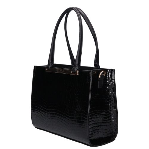 Chiara E 602 bis fekete lakk rostbőr női válltáska