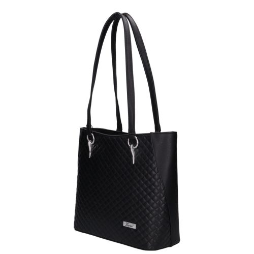 Karen 2418 fekete steppelt rostbőr női válltáska