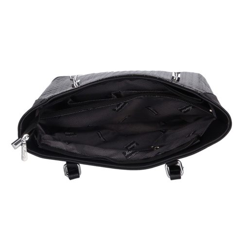 Karen 2418 fekete steppelt rostbőr női válltáska