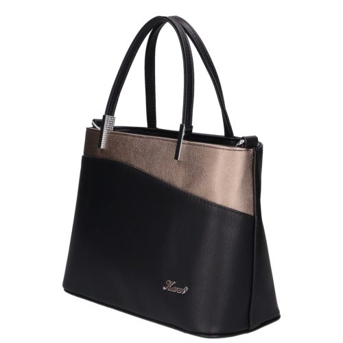 Karen D 444 fekete bronz rostbőr női táska