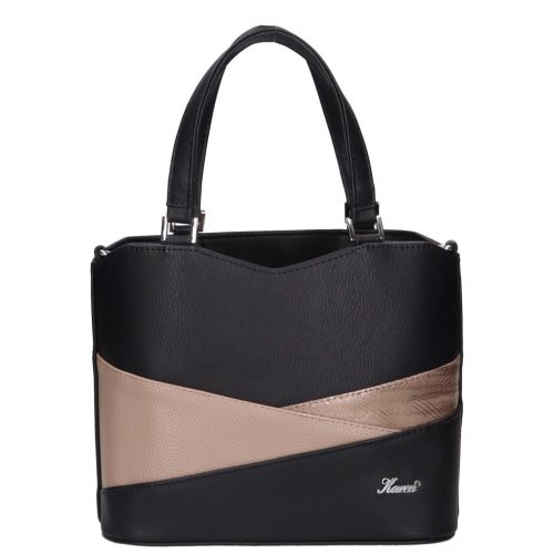 Karen D 565 fekete drapp rostbőr női táska