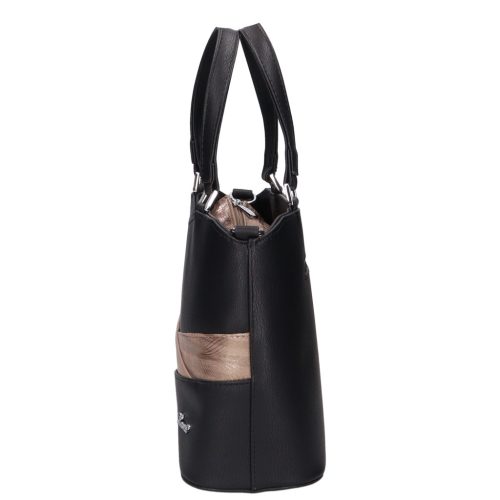 Karen D 565 fekete drapp rostbőr női táska