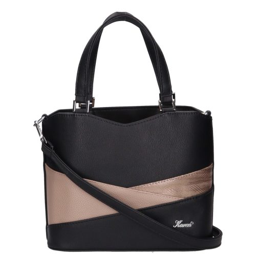 Karen D 565 fekete drapp rostbőr női táska