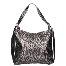 Olasz bőr 5555 ezüst mintás válltáska és hátizsák