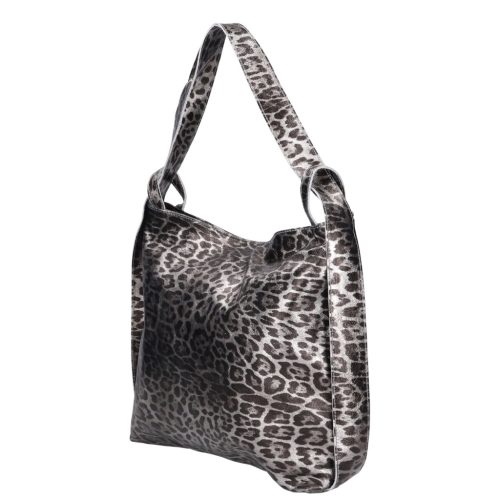 Olasz bőr 5555 ezüst mintás válltáska és hátizsák