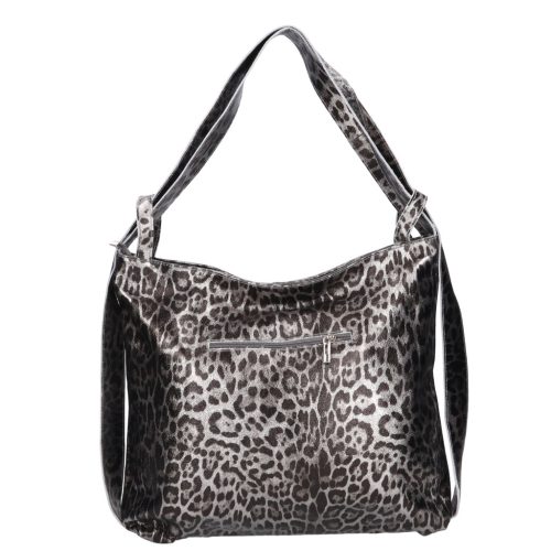 Olasz bőr 5555 ezüst mintás válltáska és hátizsák