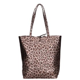 Olasz Bőr 5228 bronz mintás shopper kötős táska