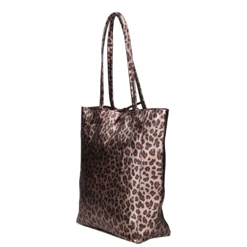 Olasz Bőr 5228 bronz mintás shopper kötős táska