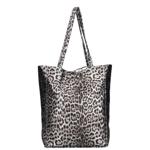 Olasz Bőr 5228 ezüst mintás shopper kötős táska