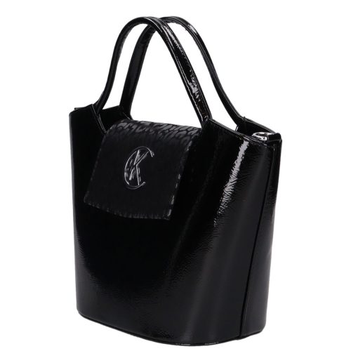 Karen 9420 fekete lakk rostbőr női kézitáska