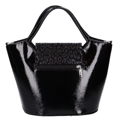 Karen 9420 fekete lakk rostbőr női kézitáska