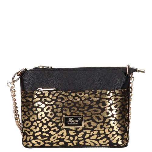 Karen 9358 fekete arany rostbőr női válltáska