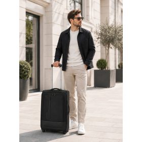   Travelite Crosslite S 2w két kerekű bővíthető kabinbőrönd fekete