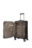Travelite Crosslite M fekete bővíthető közepes méretű bőrönd 