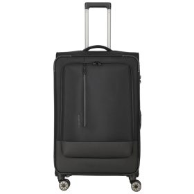   Travelite Crosslite L fekete bővíthető nagy méretű bőrönd