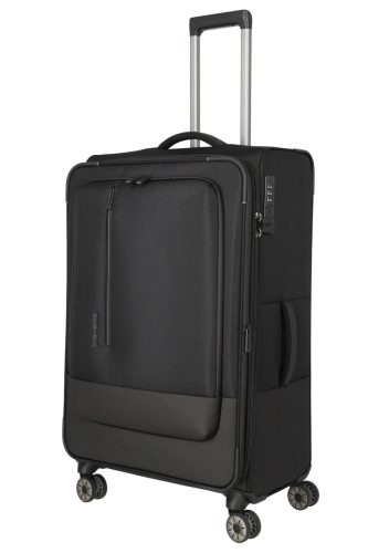 Travelite Crosslite L fekete bővíthető nagy méretű bőrönd