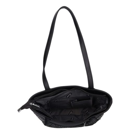 Karen D 655 fekete rostbőr női válltáska