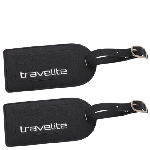 Travelite fekete bőröndcímke 2 db