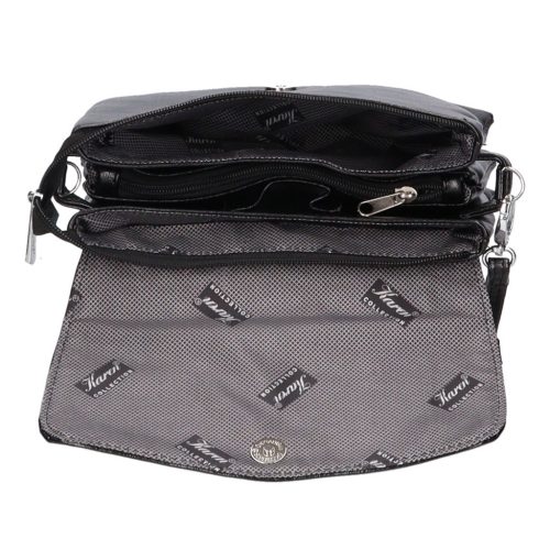 Karen 1126 bis fekete rostbőr női válltáska