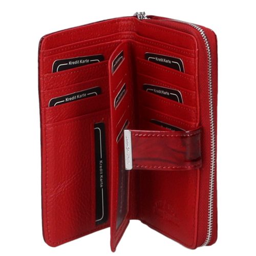 Jennifer Jones 5280-14 piros bőr női pénztárca