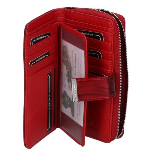 Jennifer Jones 5280-14 piros bőr női pénztárca