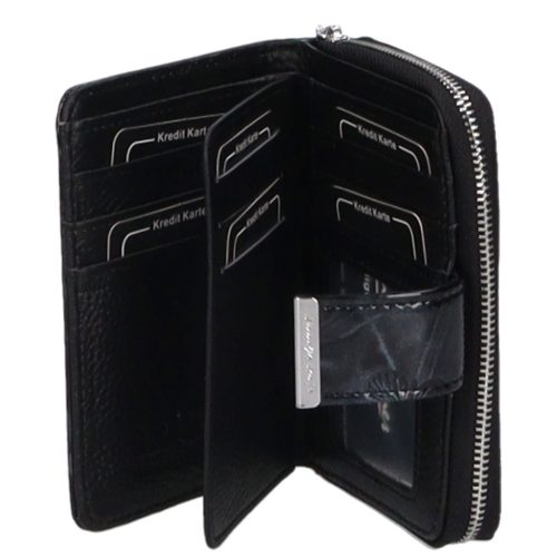 Jennifer Jones 5198-14 fekete lepkés bőr női pénztárca