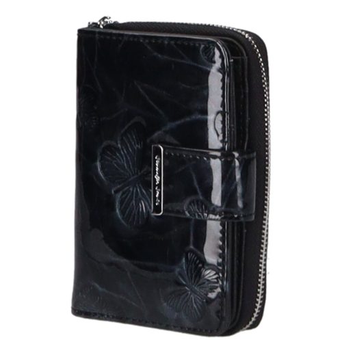 Jennifer Jones 5198-14 fekete lepkés bőr női pénztárca