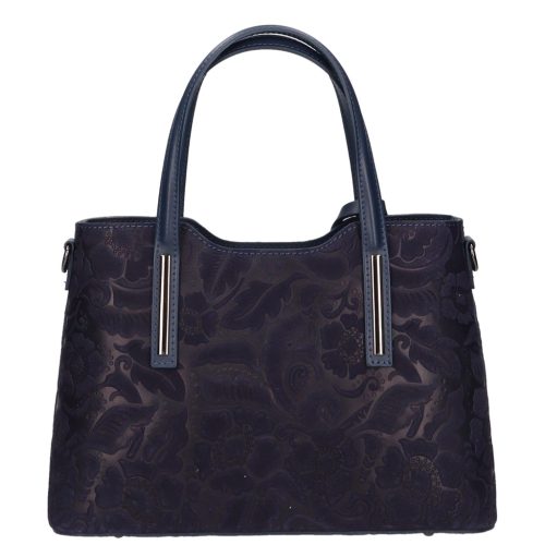 Olasz bőr 5136 kék virágos táska