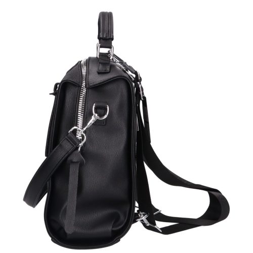 Karen D 408 fekete virág rostbőr női táska